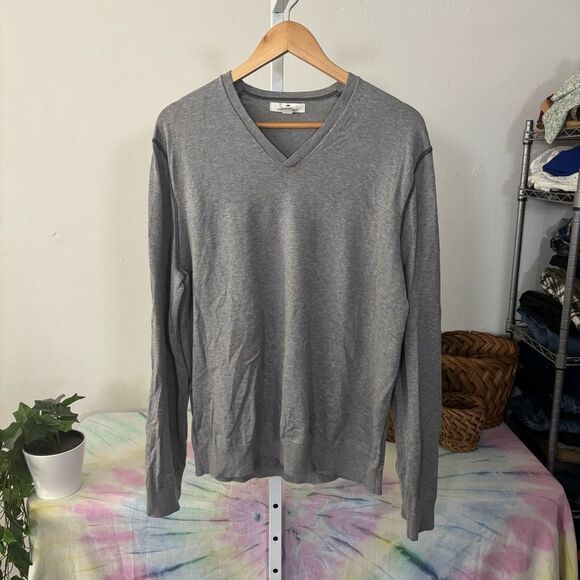 Banana Republic Gray V-Neck Sweater mens XL bamboo & Lycra Classic sustainable - Picture 5 of 6